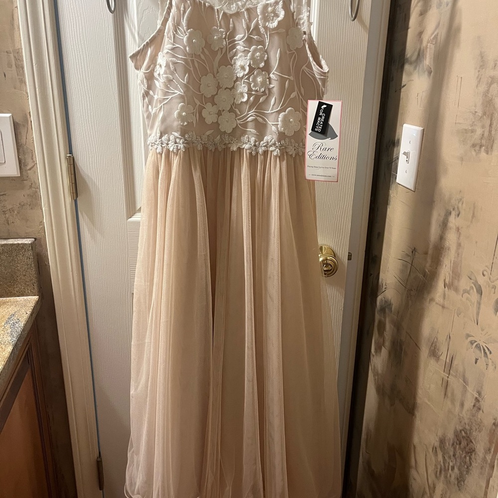 Rare Editions Cream Halter Gown for Kids